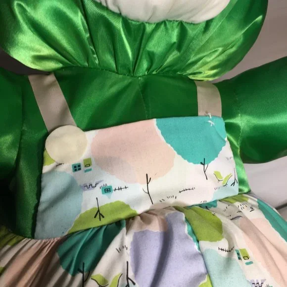 Unique Puffalump-like Plush Green Teddy Bear LARGE 18in. Stuffed Animal RARE